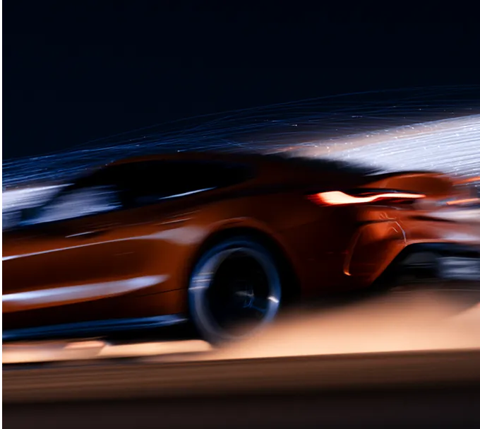 Test vehicle at speed